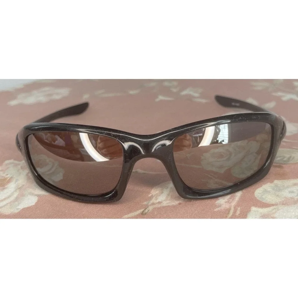Oakley FIVES Sunglasses 12-994 54-20 Rare Y2K Black Wrap Polarized Bag & Case